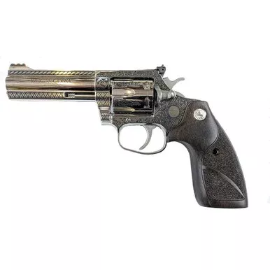 Colt King Cobra Carry Filigree Frame/Bar Handgun .357 Rem Mag 4.25″ Barrel 6rd Capacity Stainless Finish Wood Grips