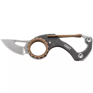 Columbia River Knife & Tool Compano Pocket Knife 1 2/5″ Blade Black Stonewash Handle Bronze Accents