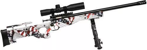 Crickett Youth Precision Complete Package Bolt Action Rimfire Rifle 22 LR 16.13" Barrel 1Rd Capacity Blued American Flag & Amendment Finish