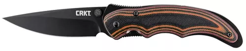 CRKT 1105K Endorser3.18" Folding Drop Point Plain Black Oxide 8Cr14MoV SS Blade/Multi-Color G10 Handle Includes Pocket Clip