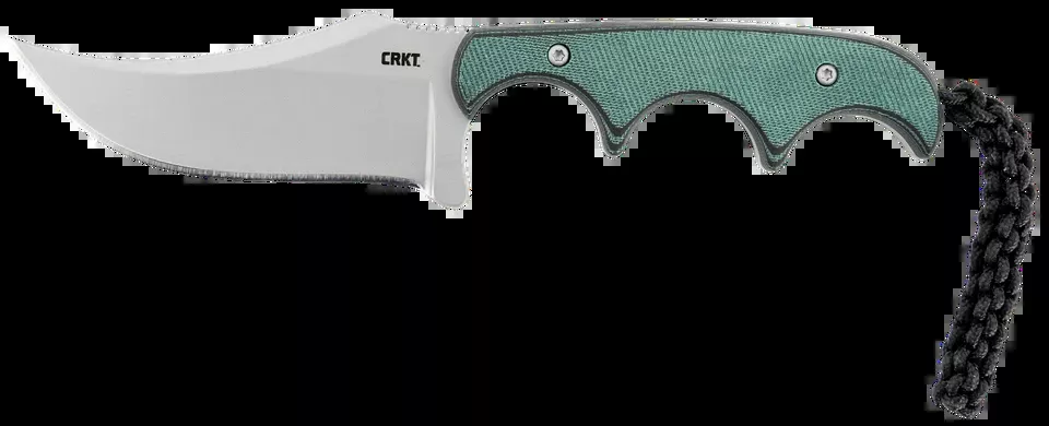 CRKT 2379 Minimalist Persian Fixed Blade Knife with Green Resin Handle and Sheath