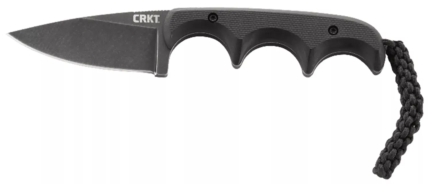 CRKT 2384K Minimalist 2.16″ Fixed Drop Point Plain Black Stonewashed 5CR15MOV SS Blade/Black G10 Handle Includes Lanyard/Sheath