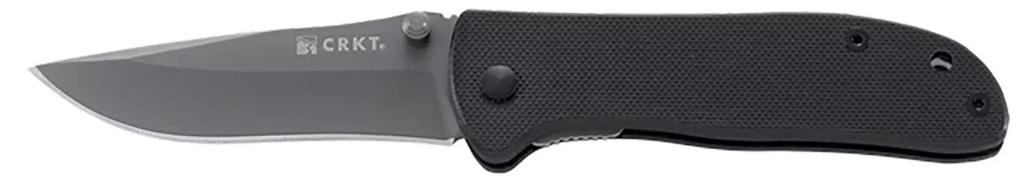 CRKT 6450K Drifter 2.88″ Folding Plain Gray TiCN 8CR14MOV SS Blade/Black G10 Handle Includes Pocket Clip