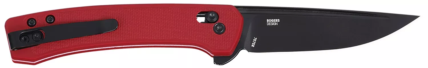 CRKT 7075R Q Compact 3.05″ Folding Drop Point Plain Black Oxide 14C28N Steel Blade, Red Textured GRN Handle