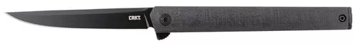 CRKT 7097K CEO Blackout 3.35" Folding Plain Black EDP AUS-8A SS Blade/Black GRN Handle Includes Pocket Clip