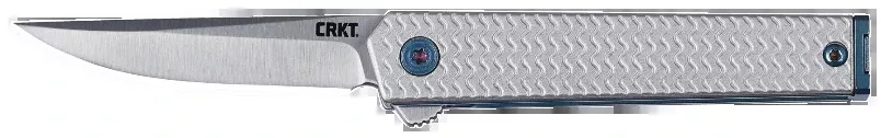 CRKT CEO Microflipper 2.36" Satin Blade with Silver & Blue Aluminum Handle