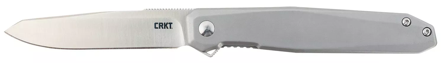 CRKT K230XXP Facet 3.37″ Folding Sheepsfoot Plain Satin D2 Steel Blade/ Stainless Steel Handle Includes Pocket Clip