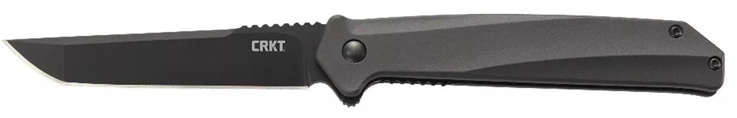 CRKT K500GKP Helical 3.52″ Folding Tanto Plain Black Oxide D2 Steel Blade/ Black Aluminum Handle Includes Pocket Clip