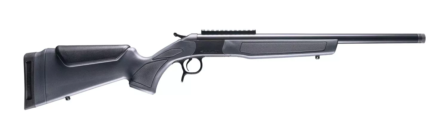 CVA CR4449 Scout25 Creedmoor 1rd 16.50″ Matte Blued Threaded Barrel & Receiver w/DuraSight Rail, Stealth Gray Synthetic Stock
