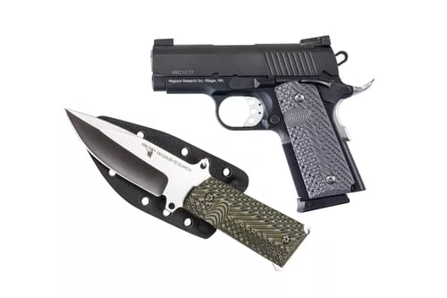 DE 1911 45ACP 3" 6RD BLK FS W/ KNIFE