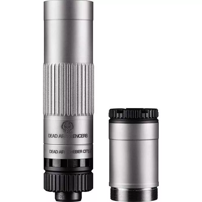 Dead Air Mojave 9 Modular Silencer 9mm Luger 1/2-28 Piston Silver