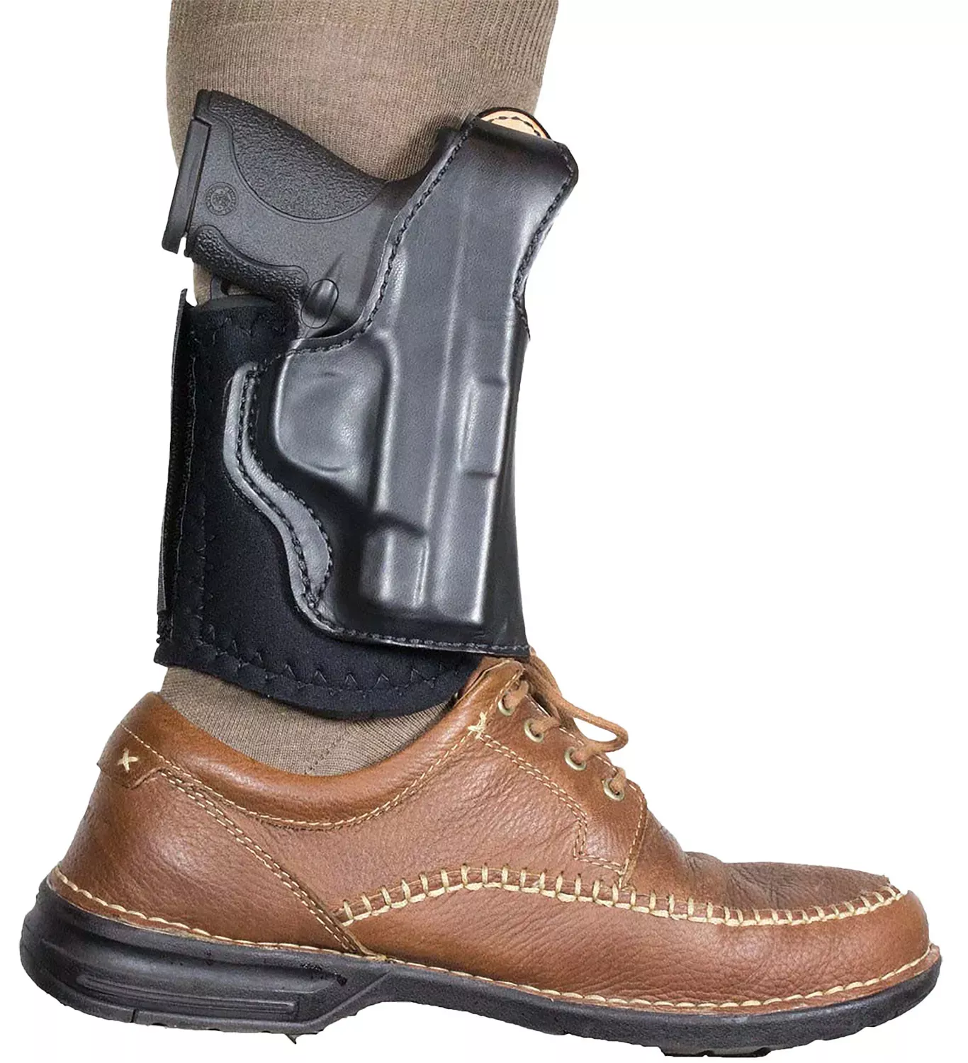 DeSantis Gunhide 014PC02Z0 Die Hard Rig Ankle Black Leather Fits Taurus 85 Fits S&W 36 Fits S&W 60 Fits 2-2.25″ Barrel Right Hand