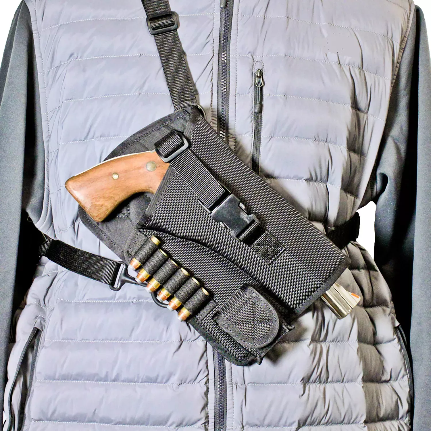 DeSantis Gunhide M72BALRZ0 Yukon Hunting Rig Shoulder Nylon Shoulder Fits Ruger GP100 4″ Right Hand