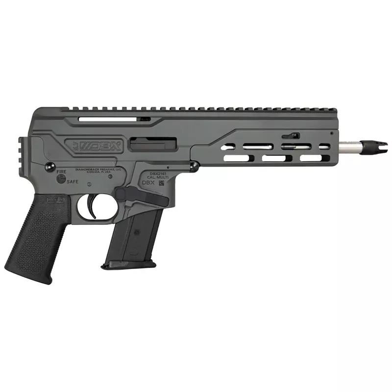 Diamondback DBX57 5.7x28mm Semi-Auto Tactical Pistol, 8″ Barrel, Gray – DB1614L051