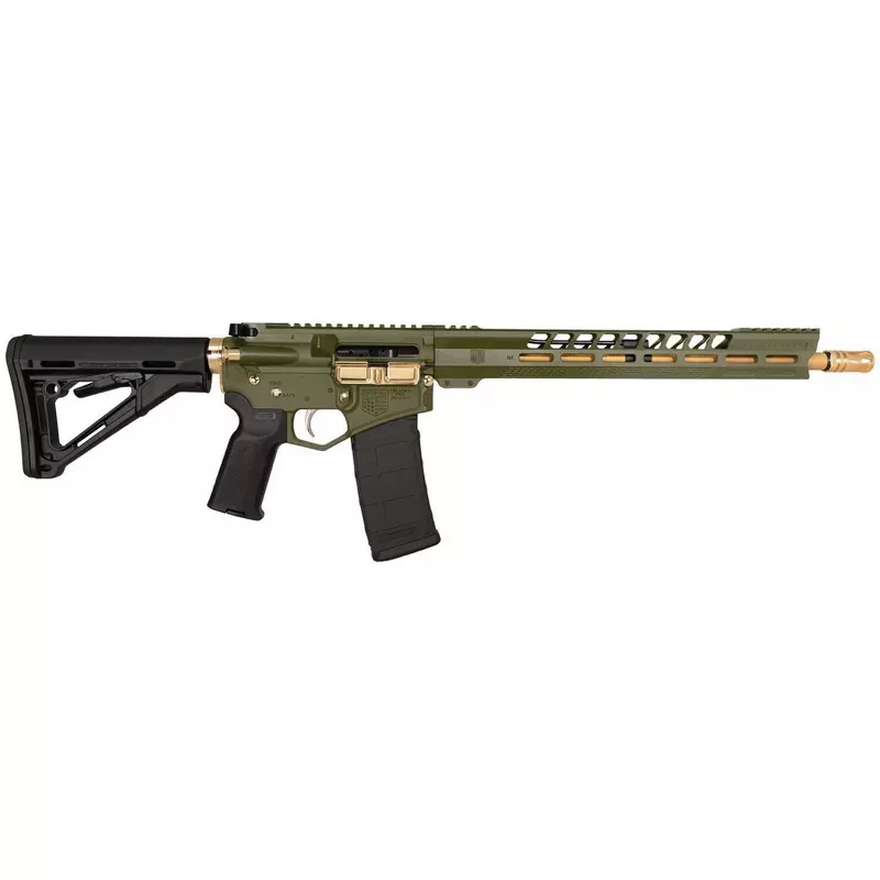 Diamondback Firearms DB15 5.56x45mm 16″ AR Rifle, Green/Gold – DB175AK801