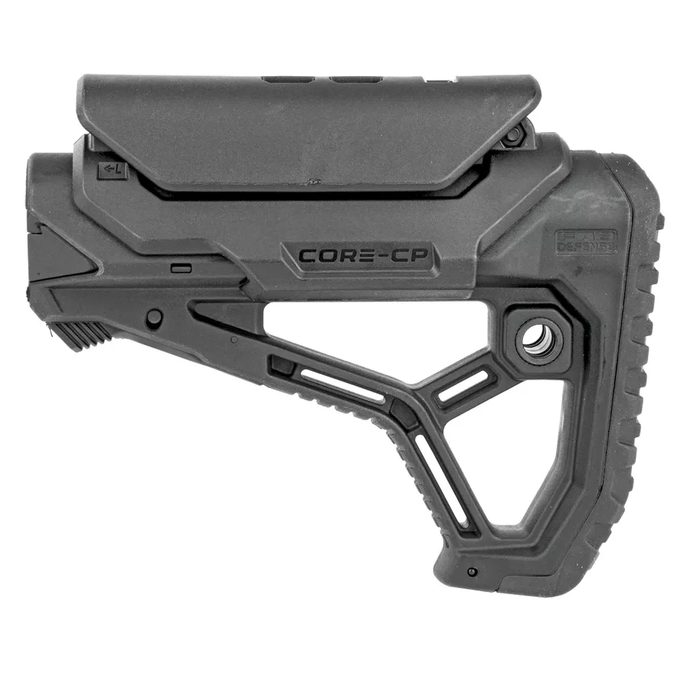 FAB Defense AR15 Stock with Cheek Rest - Black