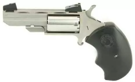 FALSErth American Arms Black Widow Revolver Single Action 22LR 22WMR 2" Steel Stainless Rubber 5Rd 8.8oz With Second Cylinder NAA-BWCA