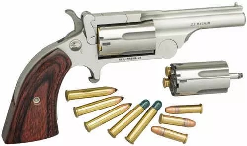 FALSErth American Arms Ranger Break Top II 22LR/22WMR 2.5" Barrel Stainless/Rosewood Grip 5-Shot Capacity
