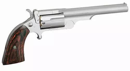 FALSErth American Arms Ranger Break Top II .22WMR 4" Barrel Stainless/Rosewood Grip 5-Shot Capacity FULL RIB