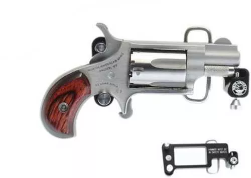 FALSErth American Arms Revolver MINI .22WMR 1-1/8" Barrel Stainless BUCKLE NAA-22MS-BBS Rosewood Grips