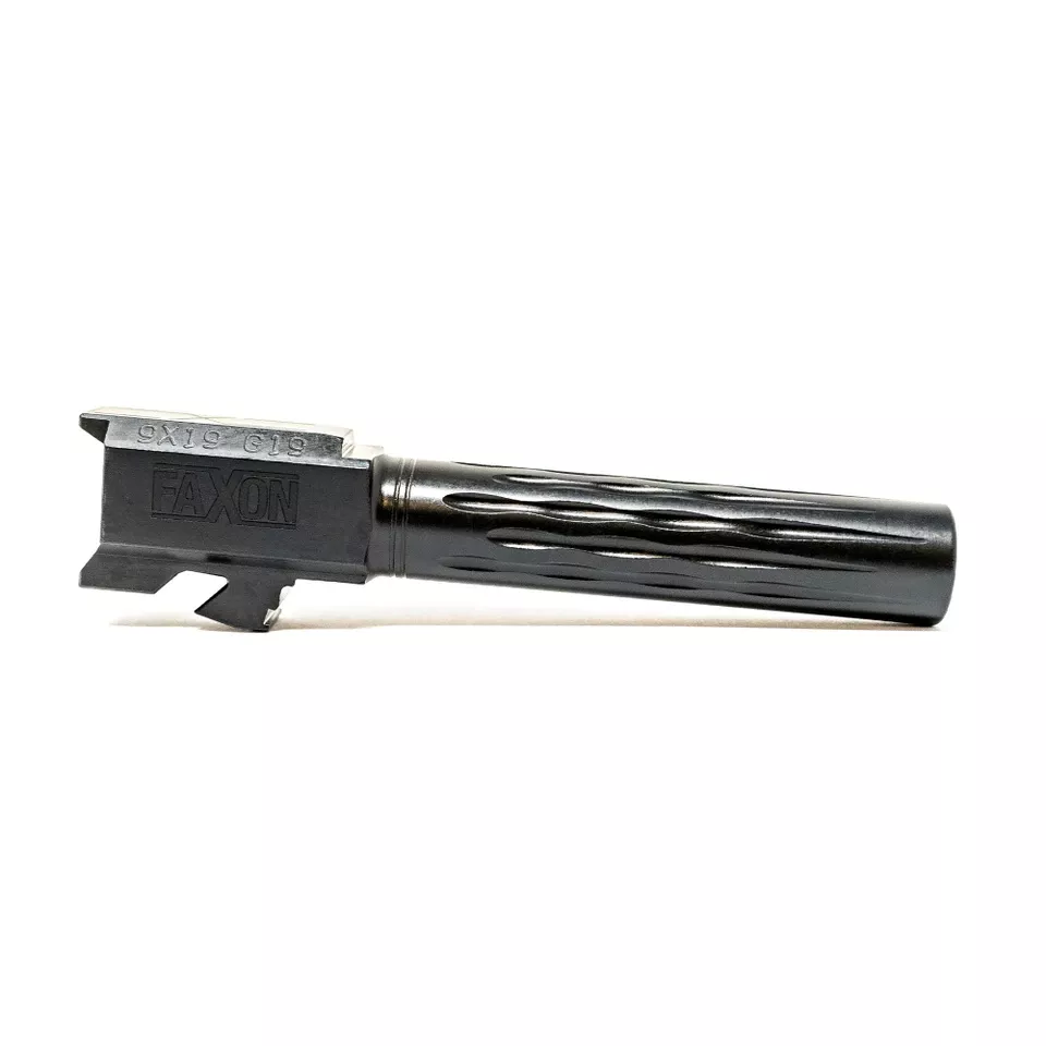 Faxon Match Barrel for Glock 19, Fluted, Black Finish