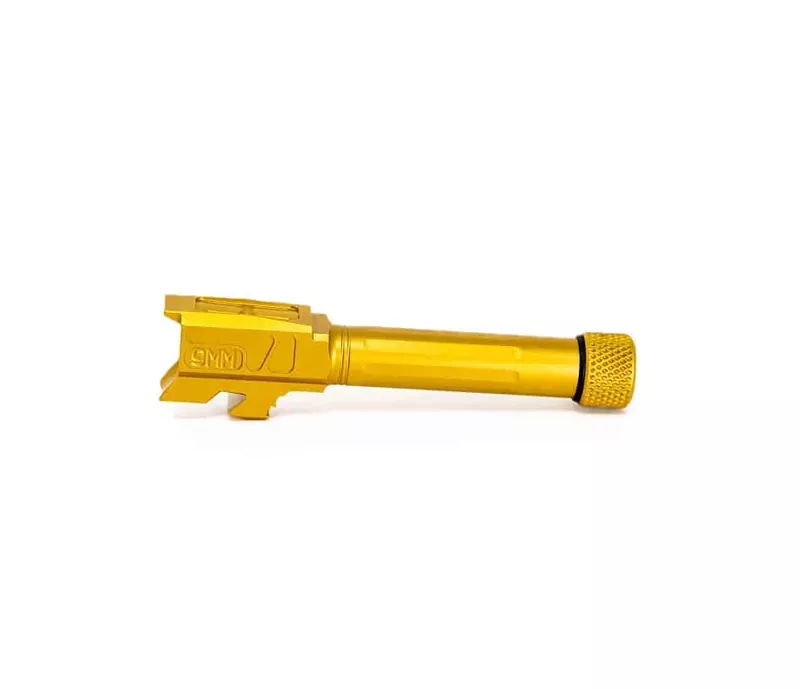 Faxon Match for Glock G43/43X 1×10 Straight Fluted Threaded Nitride Barrel – TiN Finished