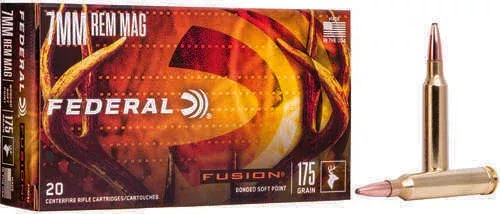 Federal 7mm Remington Magnum 175 Grain Soft Point - 20 Rounds for Big Game Power