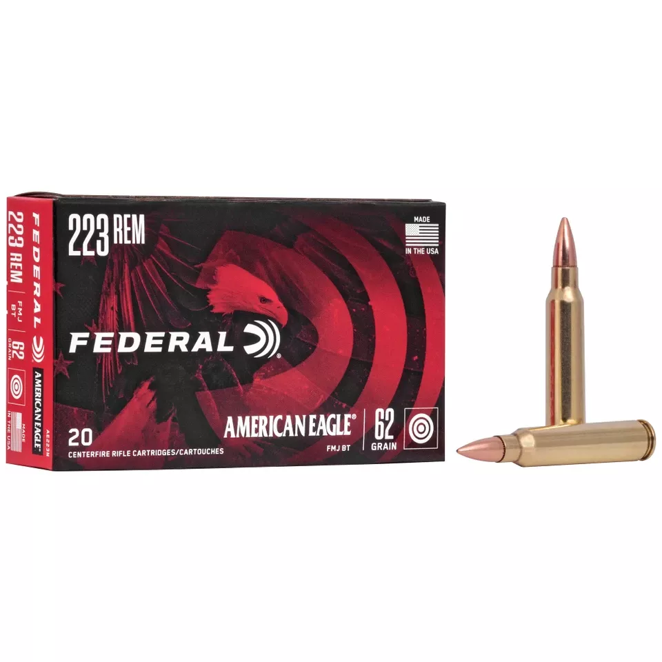Federal American Eagle .223 Remington 62 Grain FMJ - 20 Rounds/500 Rounds