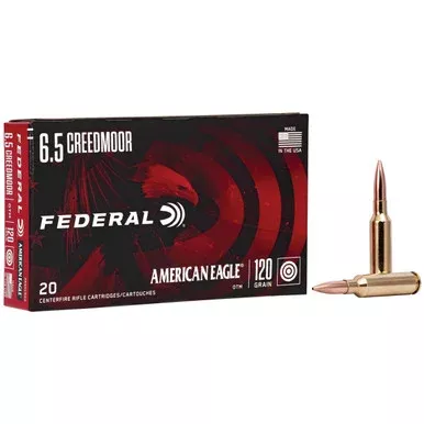 Federal American Eagle 6.5 Creedmoor Ammo 120 Grain Open Tip Match Box of 20