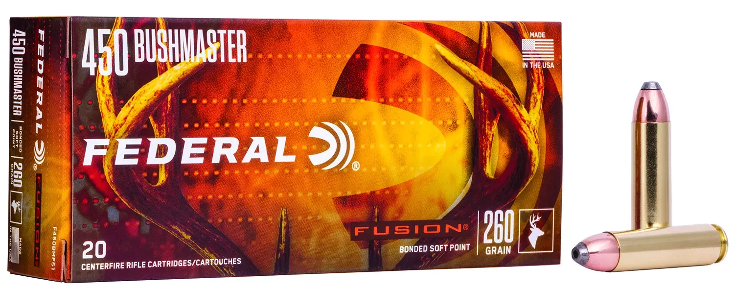 Federal Ammunition .450 Bushmaster 260 GR Boat Tail Soft Point, 20-Round Box