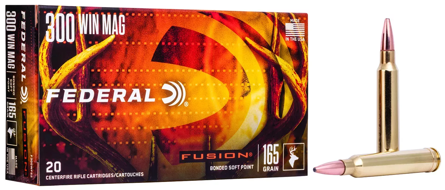 Federal Ammunition Fusion .300 Winchester Magnum 165 gr Boat tail, 20-Round Box