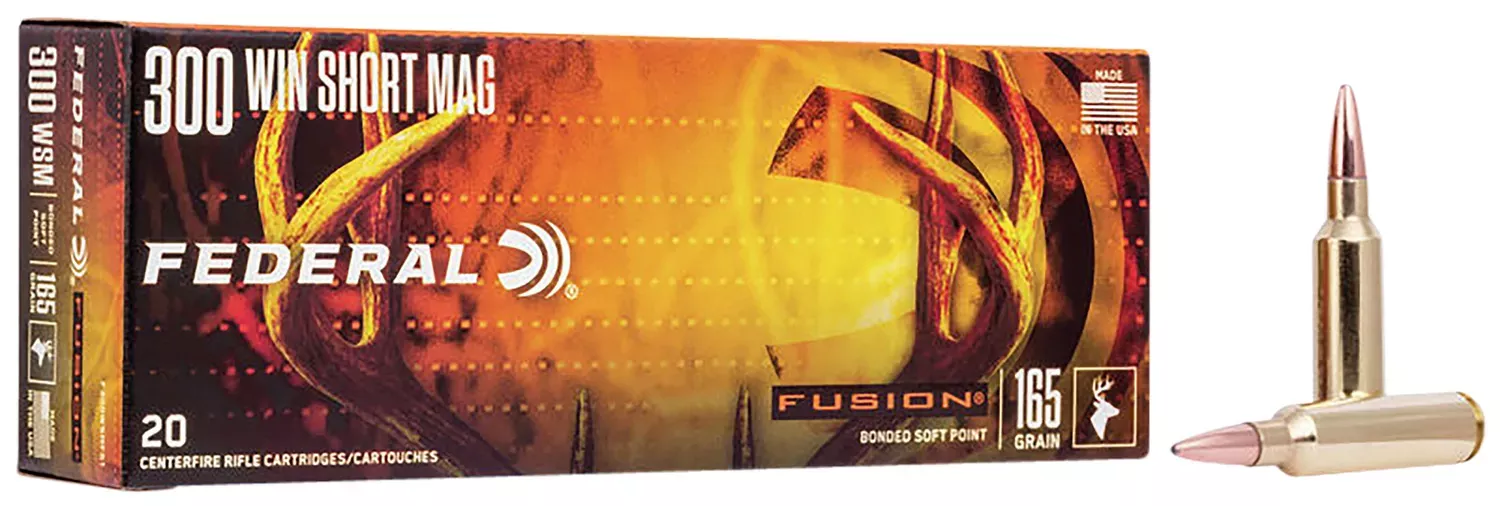 Federal Ammunition Fusion .300 Winchester Short Magnum (WSM) 165 gr Boat tail, 20-Round Box
