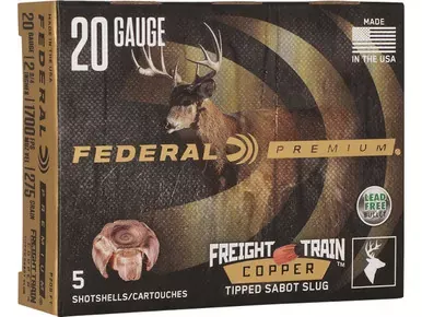 Federal Freight Train 20 Ga 2 3/4″”, 275 Grain Copper Sabot Slug, 5 Rounds