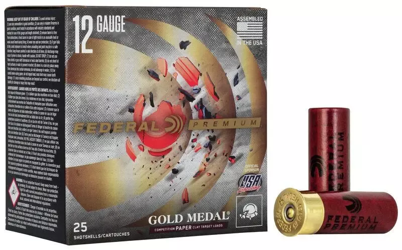 Federal Gold Medal Grand Paper Shotshells 12ga 2-3/4″ 1OZ 1290 fps #8 25/ct