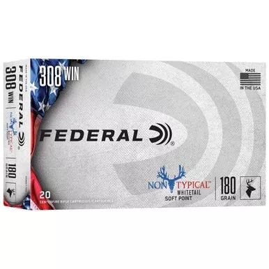 Federal Non-Typical .308 Winchester Ammo 180 Grain Soft Point Box of 20