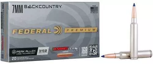 Federal P7BCLRX1 BackCountry 7mm Bc 168Gr 20 Per Box/10 Case