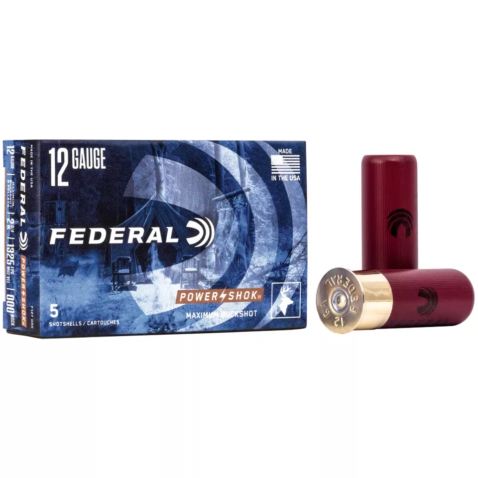 Federal Power-Shok 12 Gauge 2.75" 8 Pellet 000 Buckshot 5/250