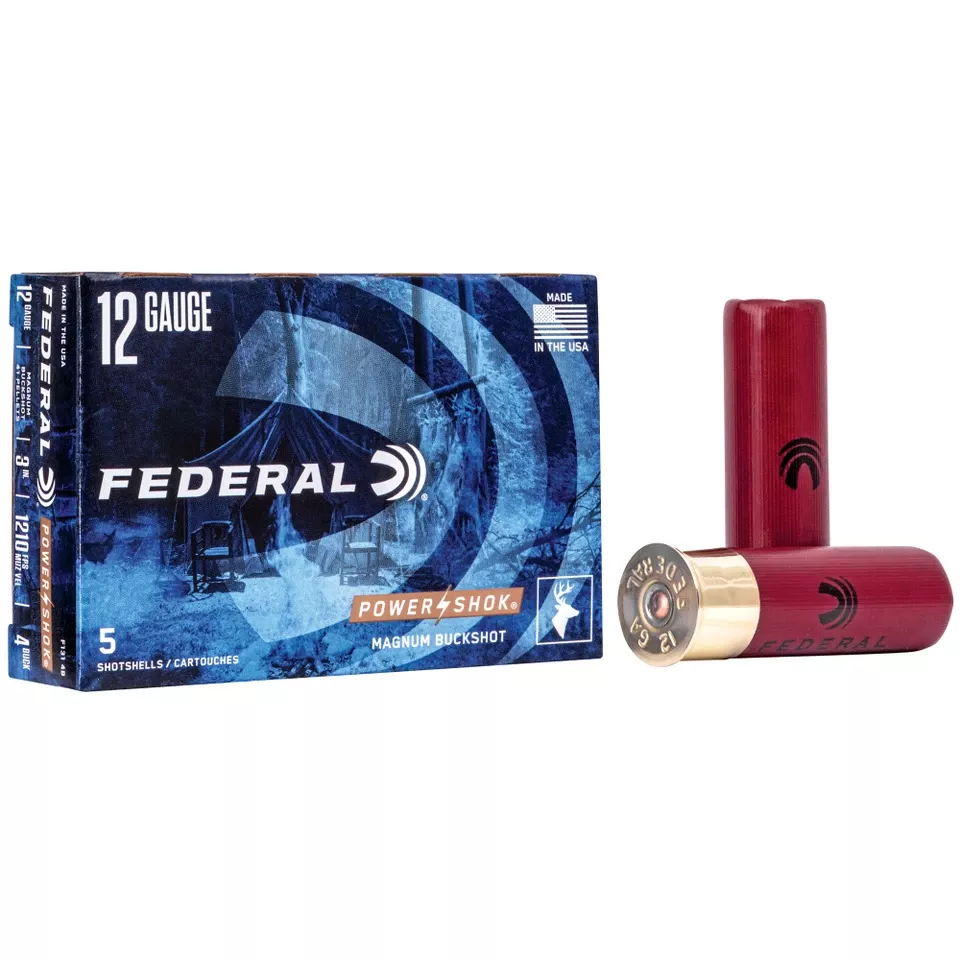 Federal Power-Shok 12 Gauge 3" Magnum #4 Buckshot 5/250
