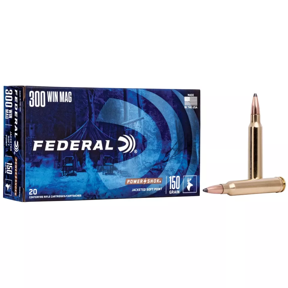 Federal Power-Shok .300 Win 150 Grain Soft Point Ammunition - 20 Rounds/200 Rounds