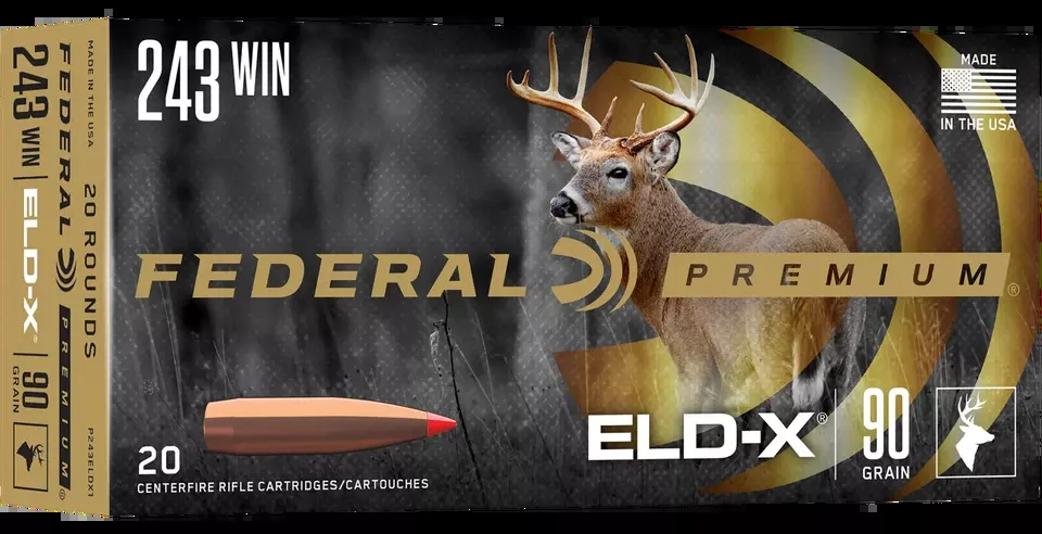Federal Premium ELD-X 243Win 90gr Ammunition - 20 Rounds per Box