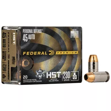 Federal Premium HST 45 ACP Ammo 230 Grain Jacketed Hollow Point Box of 20