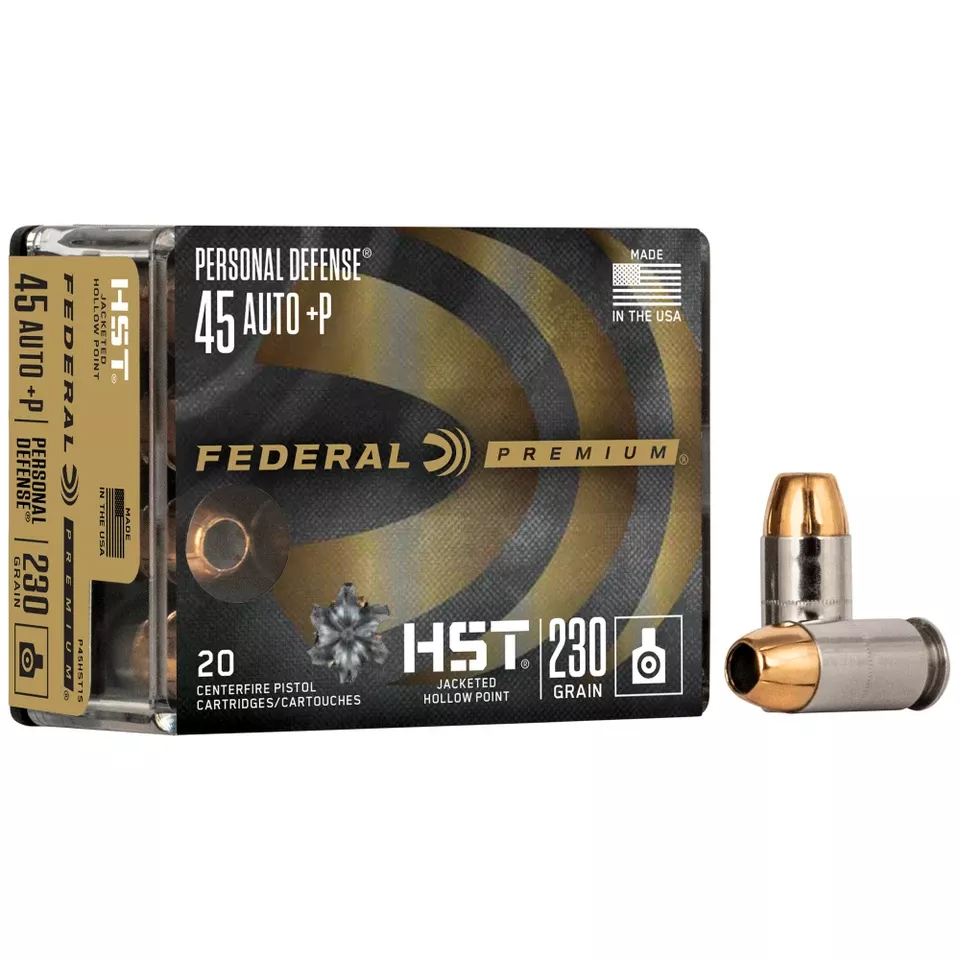 Federal Premium HST 45 ACP +P 230 Grain JHP Ammunition - 20 Rounds/200 Rounds