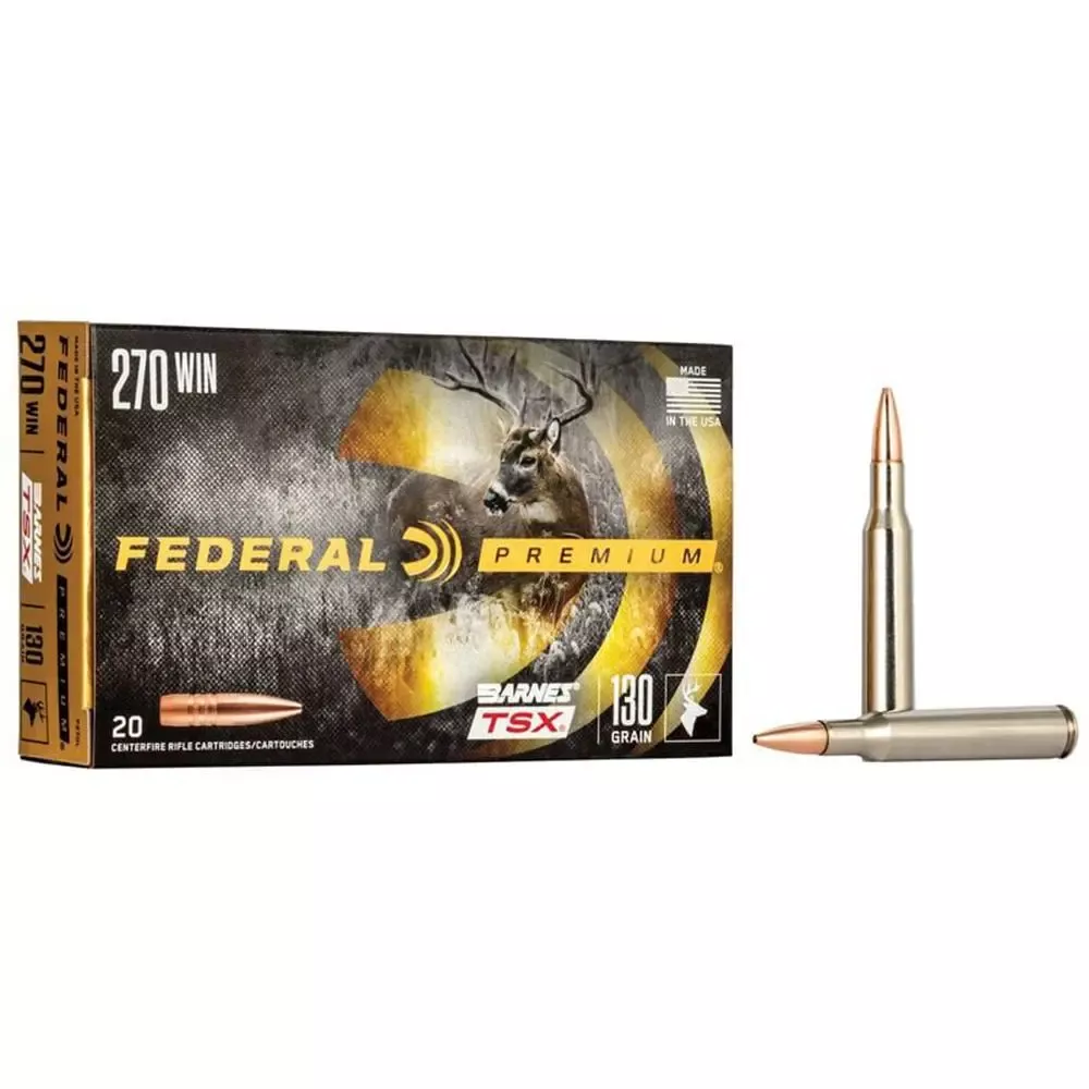 Federal Premium Triple-Shock X Rifle Ammunition .270 Win 130 Grain HP 3060 fps – 20/ct