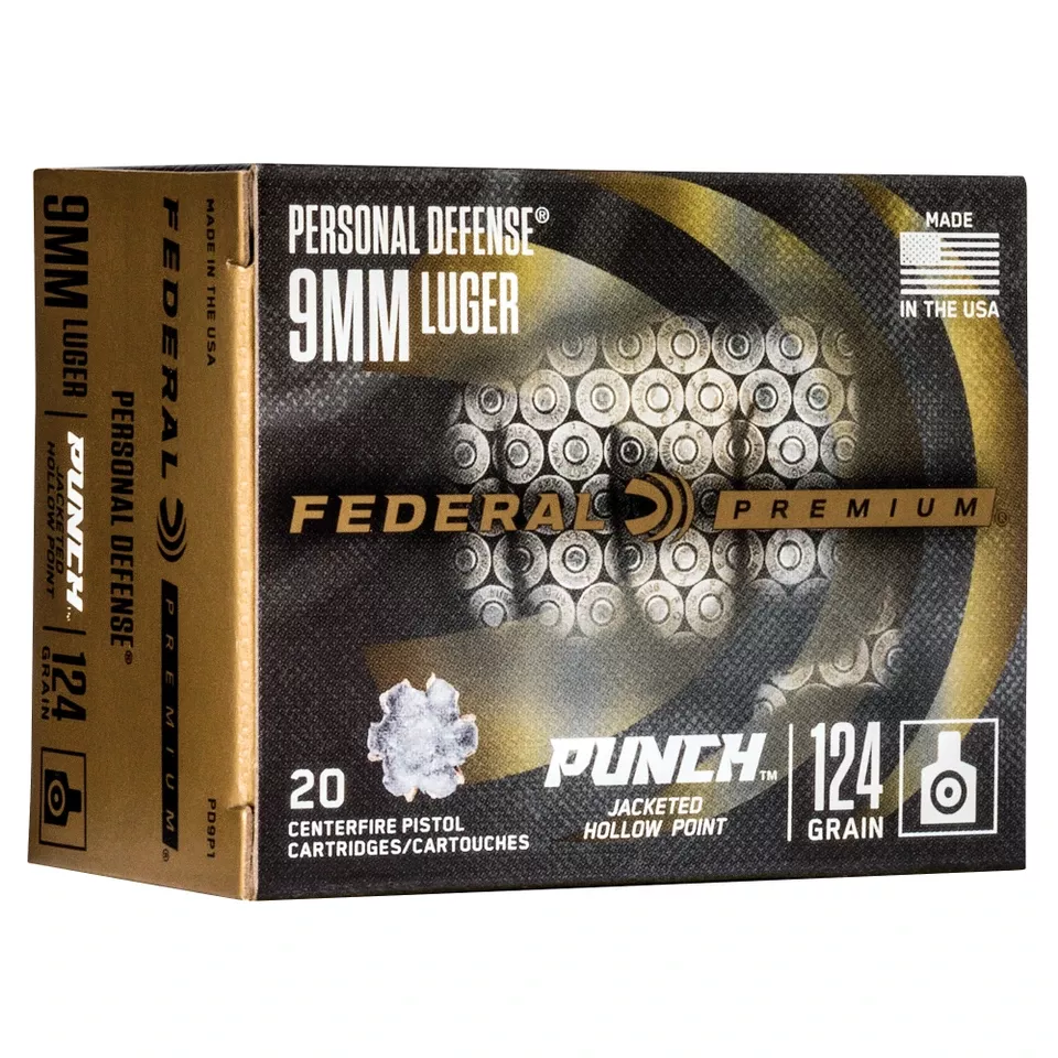 Federal Punch 9mm 124gr JHP Ammunition - 20 Rounds