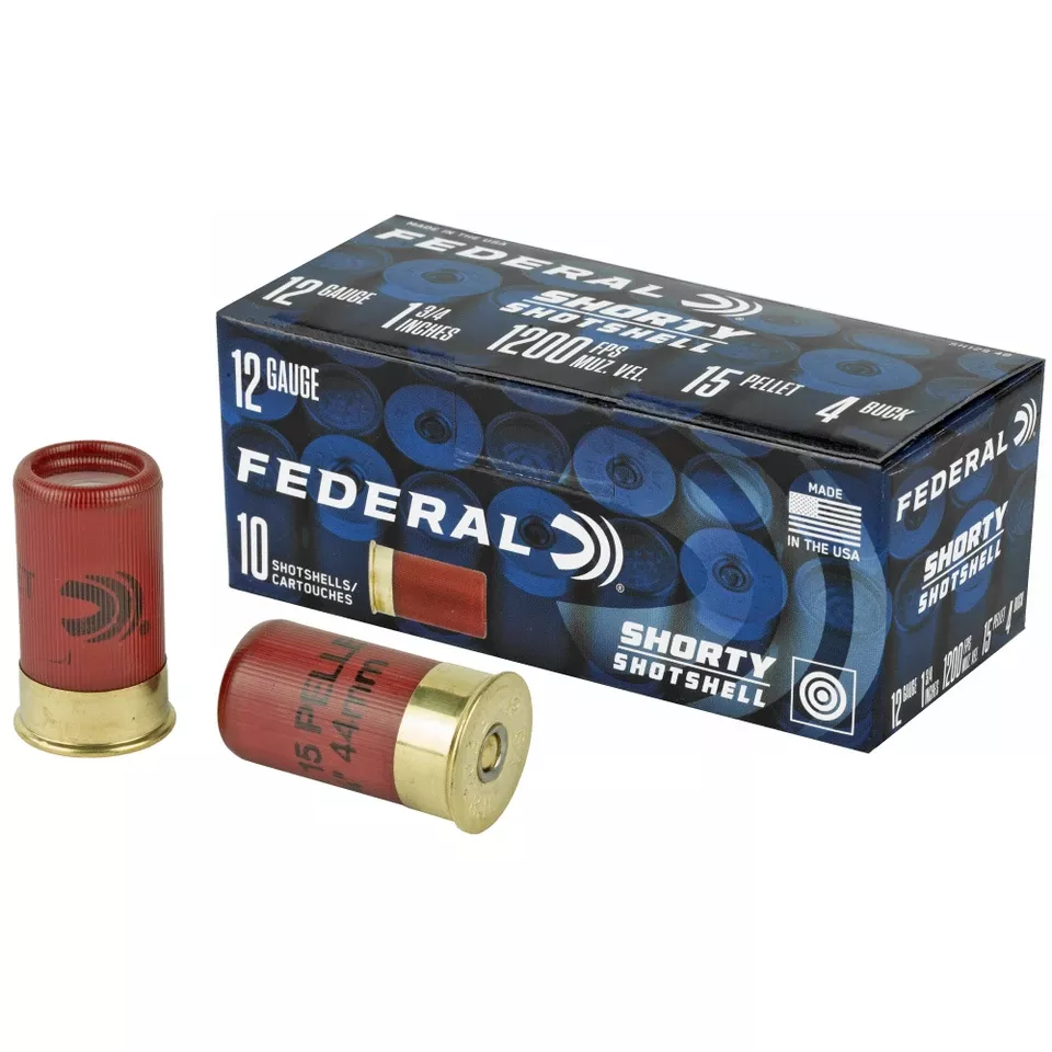 Federal Shorty Shotshell 12 Gauge 1.75" 4 Buckshot 10 Rounds/Box