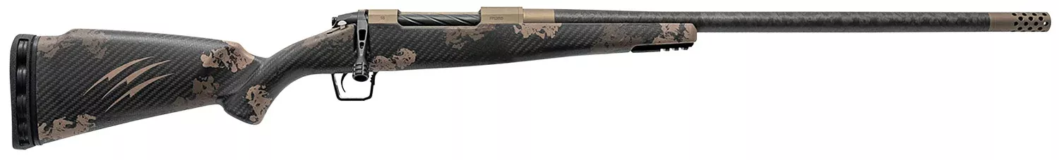 Fierce Firearms ROG7PRC24BRS Carbon RogueFull Size 7mm PRC 3+1 24″ Hand Lapped/Match Grade Threaded Barrel, Smoked Bronze Cerakote Steel Receiver, Sonora Ambush Camo Fierce Rogue Carbon Fiber Stock