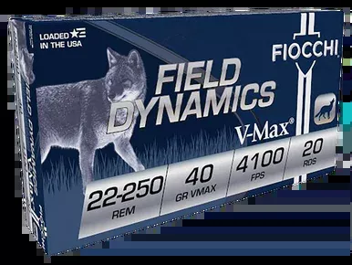 Fiocchi 22-250 Remington Ammo 40 Grain Hornady V-Max Box of 20