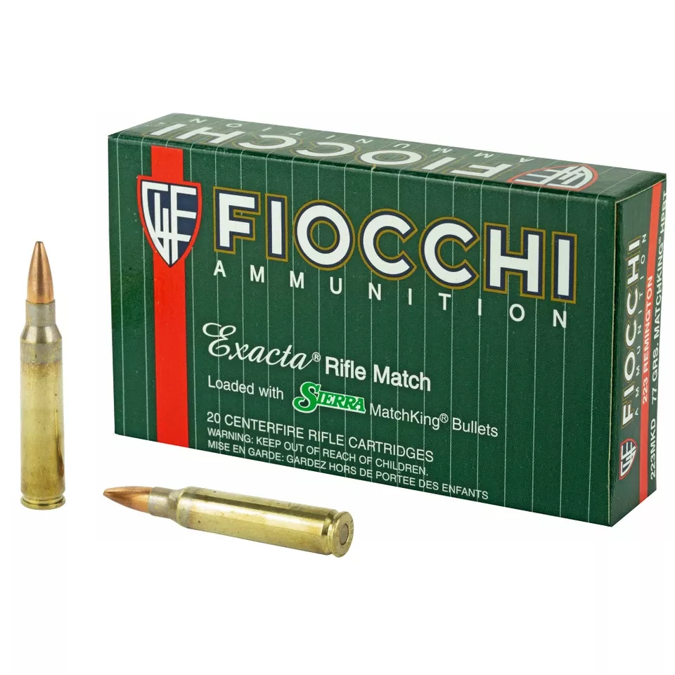 FIOCCHI 223REM 77GR HPBT MK Ammunition - 20 Rounds per Box, 200 Rounds per Case