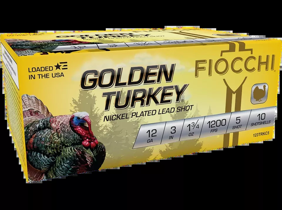 Fiocchi Golden Turkey 12 Gauge 3" Shotgun Shells - 5 Shot, 10 Box/Case