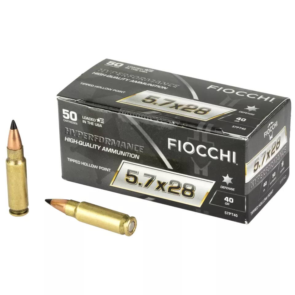 FIOCCHI HP 5.7X28MM 40GR THP Ammunition - 50 Rounds per Box, 500 Rounds per Case